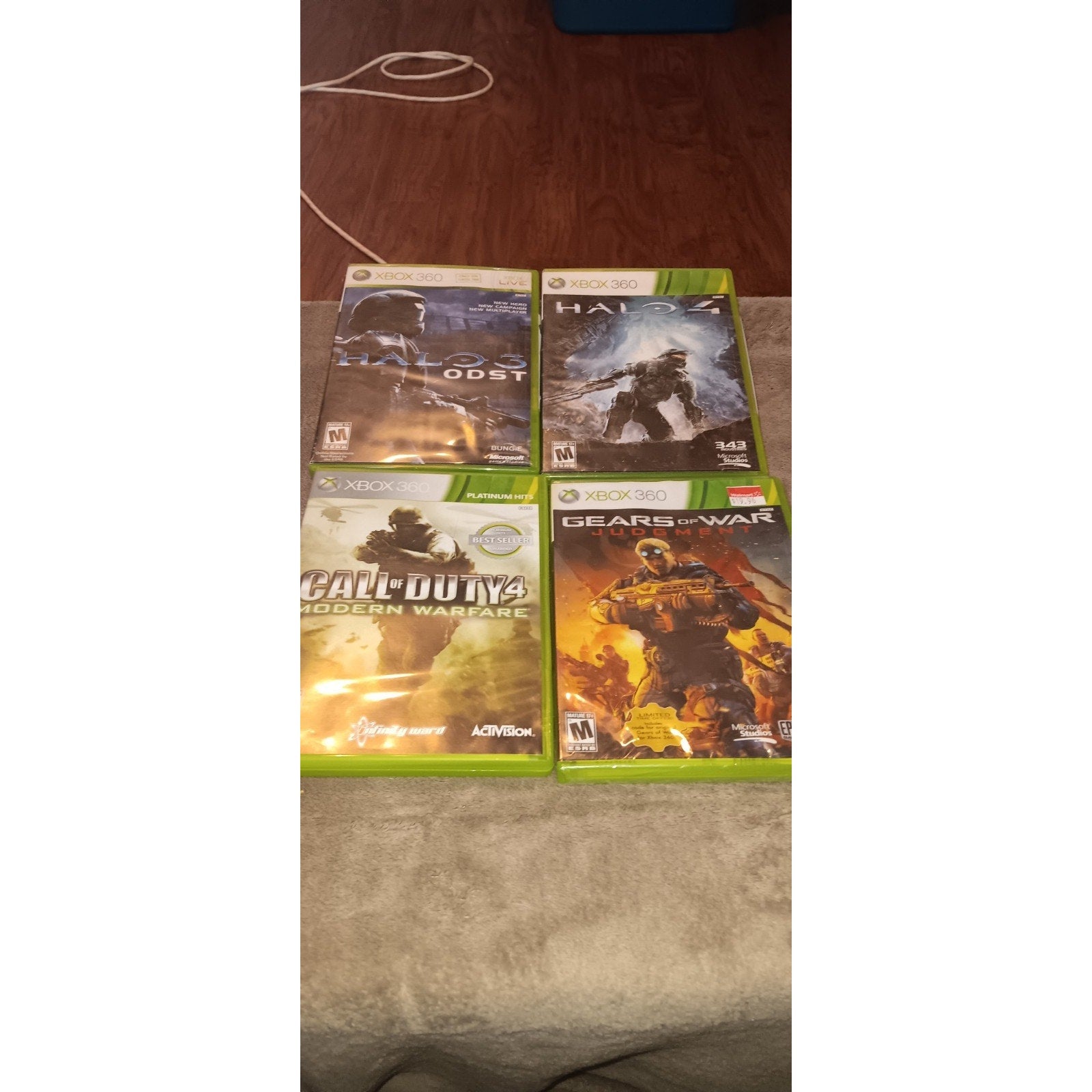 Lot Of 4 Xbox 360 Games Halo, Call Of Duty, Gears Of War