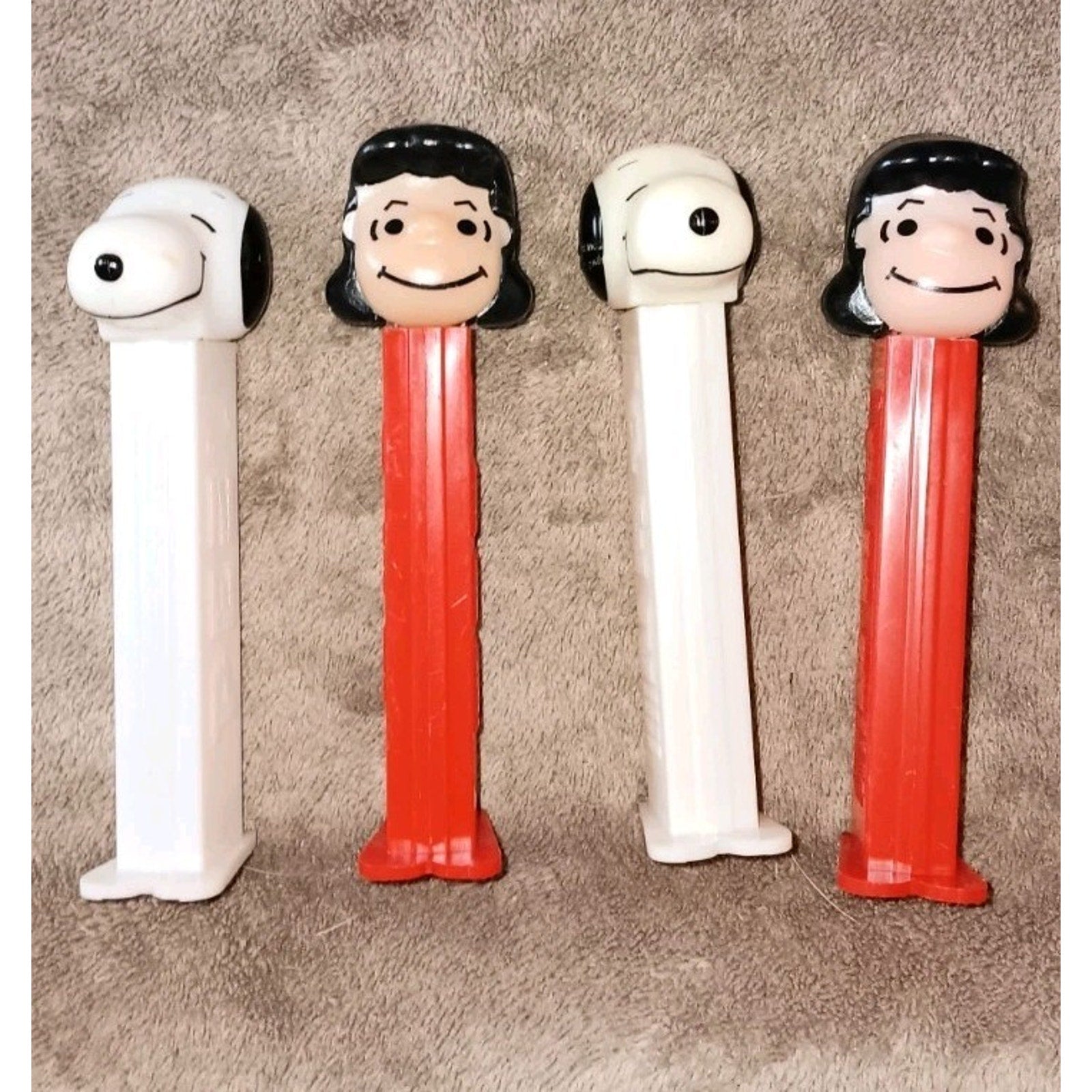 Vintage 1960s Peanuts Pez Dispensers - Lucy, Snoopy