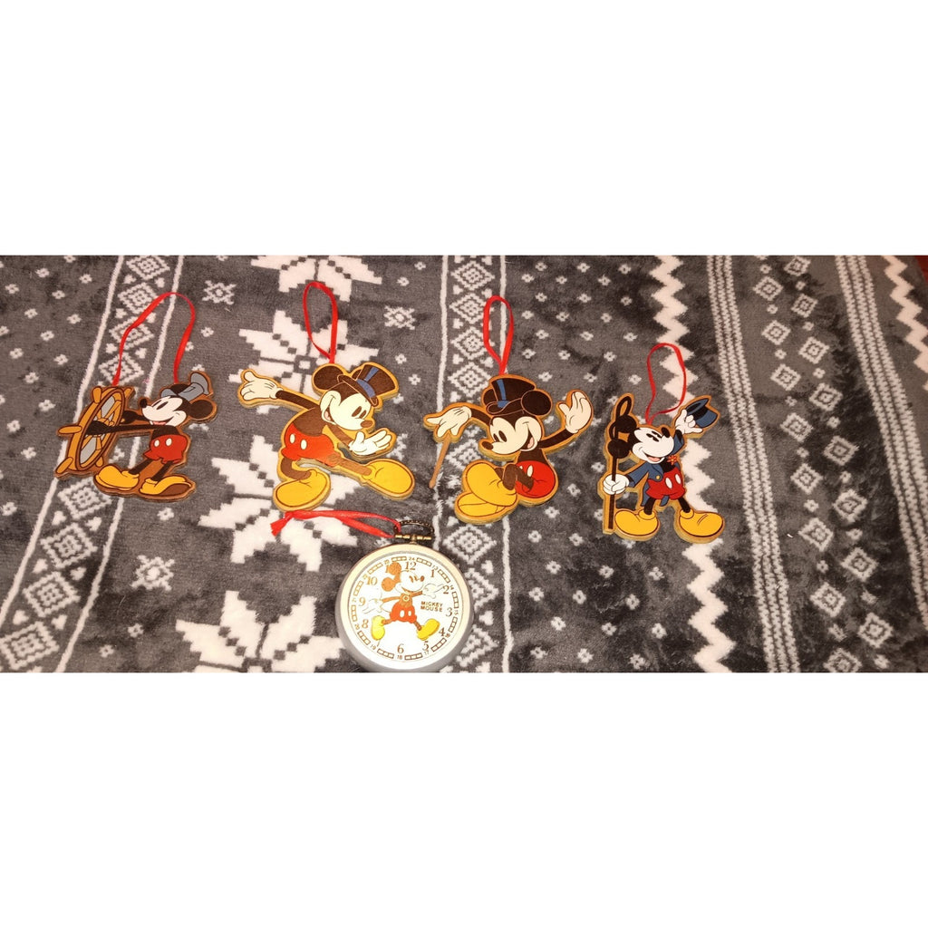 Walt Disney Mickey Mouse Lot of 5 Christmas Tree Vintage Character Ornaments