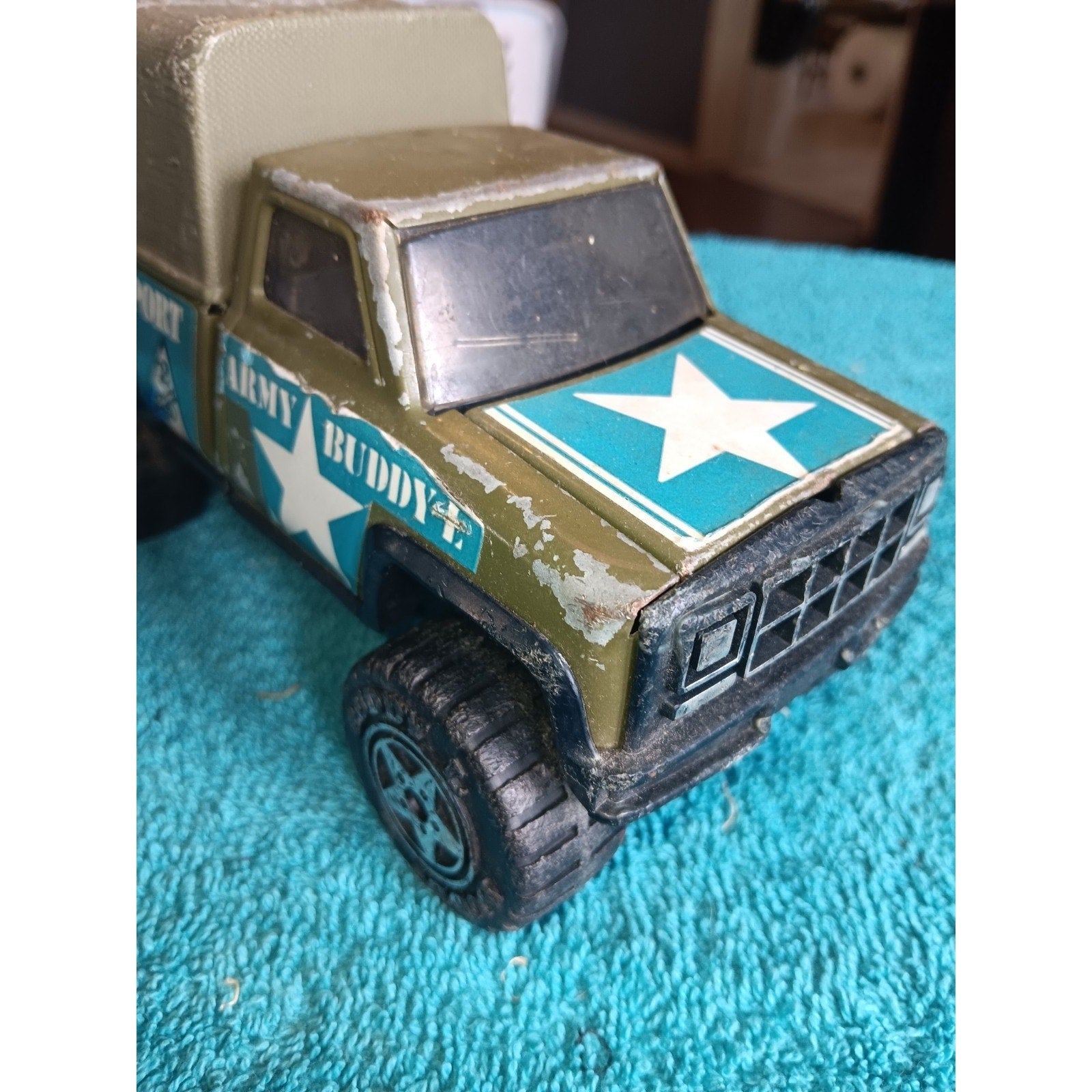 VINTAGE ORIGINAL BUDDY "L" T-5278 ARMY TRANSPORT TOY TRUCK!