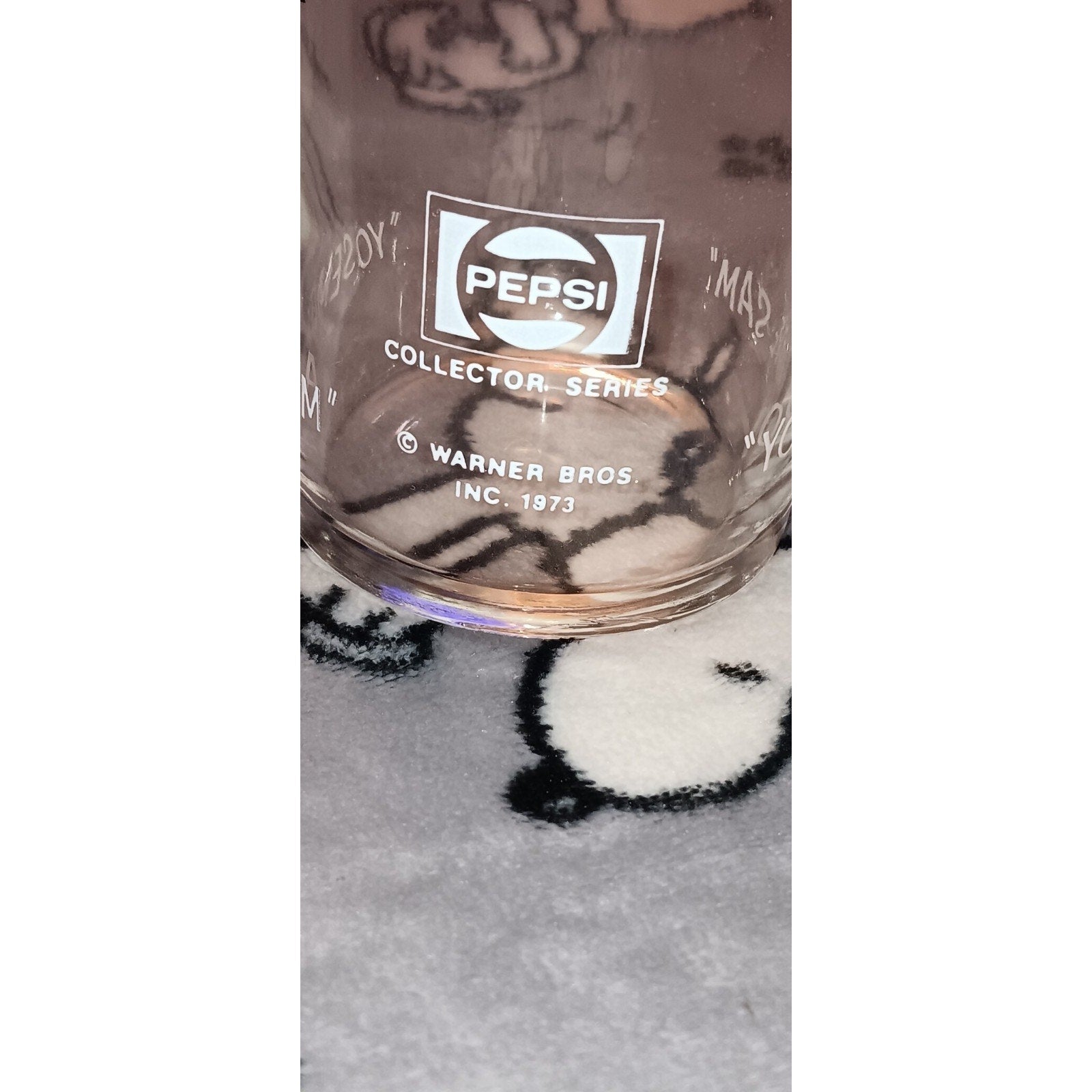 Pepsi Collector Series Glass Tumbler 1973 Warner Bros Yosemite Sam Looney Tunes