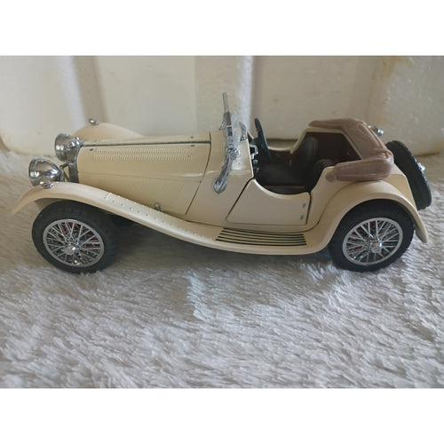 1/24 SCALE 1938 JAGUAR SS100 ROADSTER VINTAGE CREAM FRANKLIN MINT DIECAST NM
