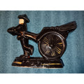 VINTAGE ASIAN MAN PULLING RICKSHAW CART PLANTER - VASE - TOOTHPICK HOLDER ~VGUC