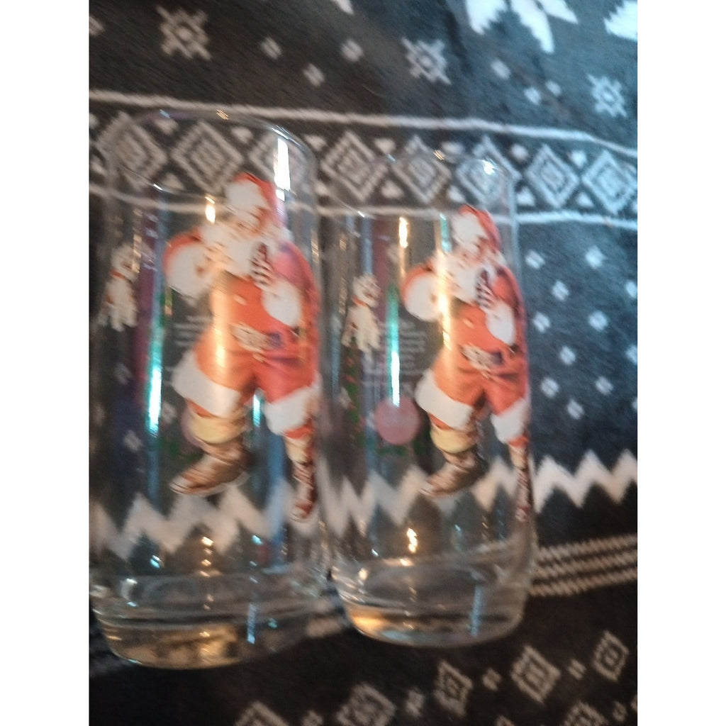 Vintage Coca Cola Santa Christmas Glass, Haddon Sundblom Santa Claus #1 of 3