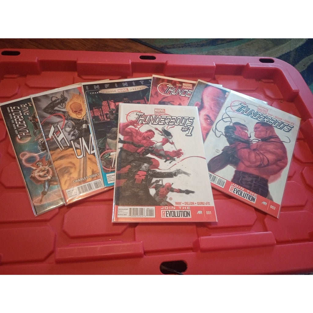 Thunderbolts Comic Lot Of 7 Marvel #1-4,14,20+Annual 1 Red Hulk Ghost Rider F/Nm