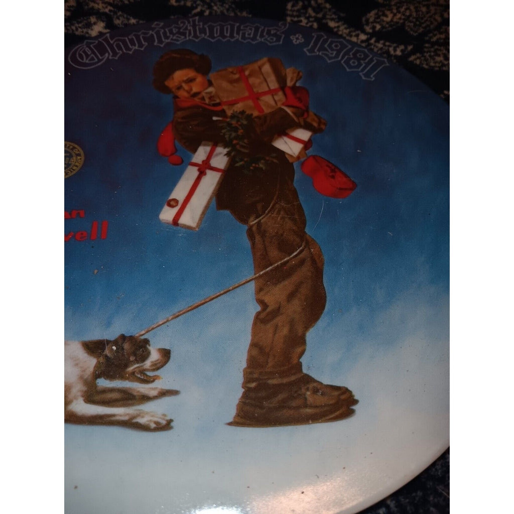 “Wrapped Up In Christmas” Plate, by Norman Rockwell, Limited Edition 3187F