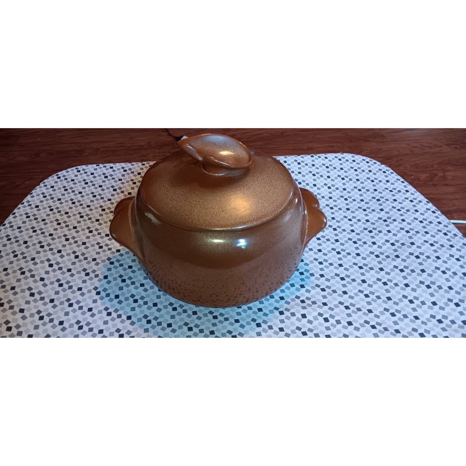 Vintage Frankoma Pottery Bean Pot With lid # 4W Plainsman Brown Casserole