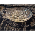 Vintage Cut Glass Dish W Handle 6” X 6”