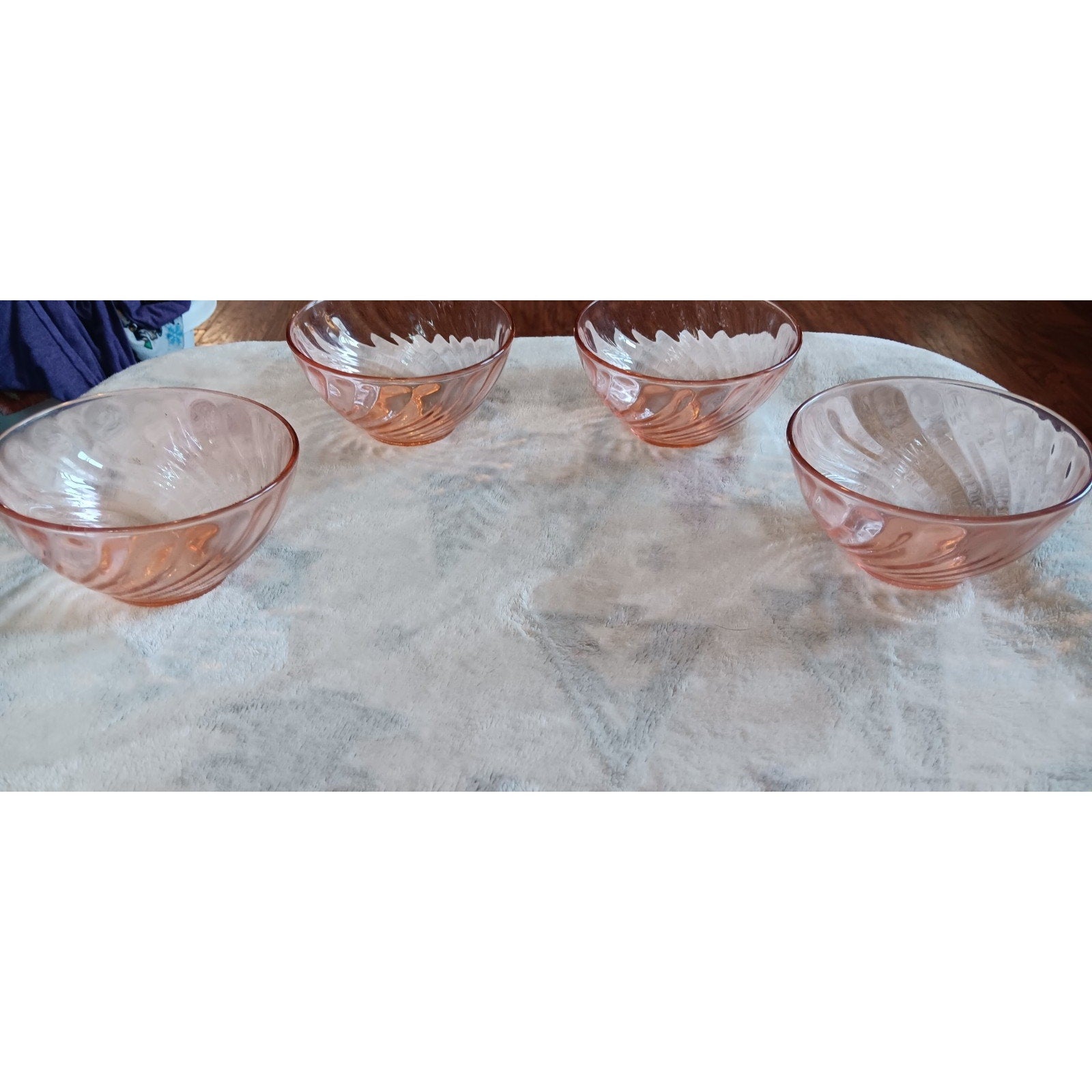 Vintage Arcoroc Rosaline Rosa Pink Serving Cereal Or Salad Bowls Set Of 4