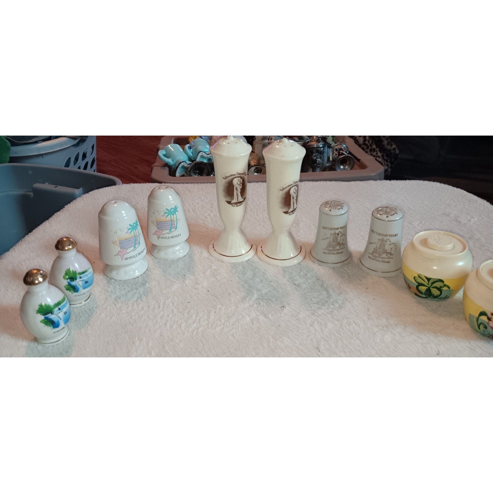 Lot Of 5 Souvenir Salt And Pepper Shakers