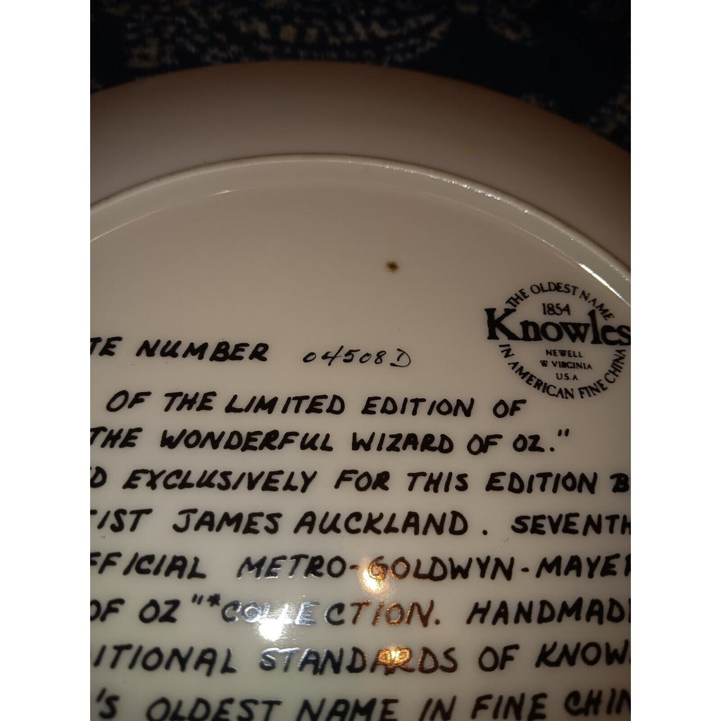Wizard of OZ Collection The Wonderful Wizard of Oz" Knowles Collector's Plate