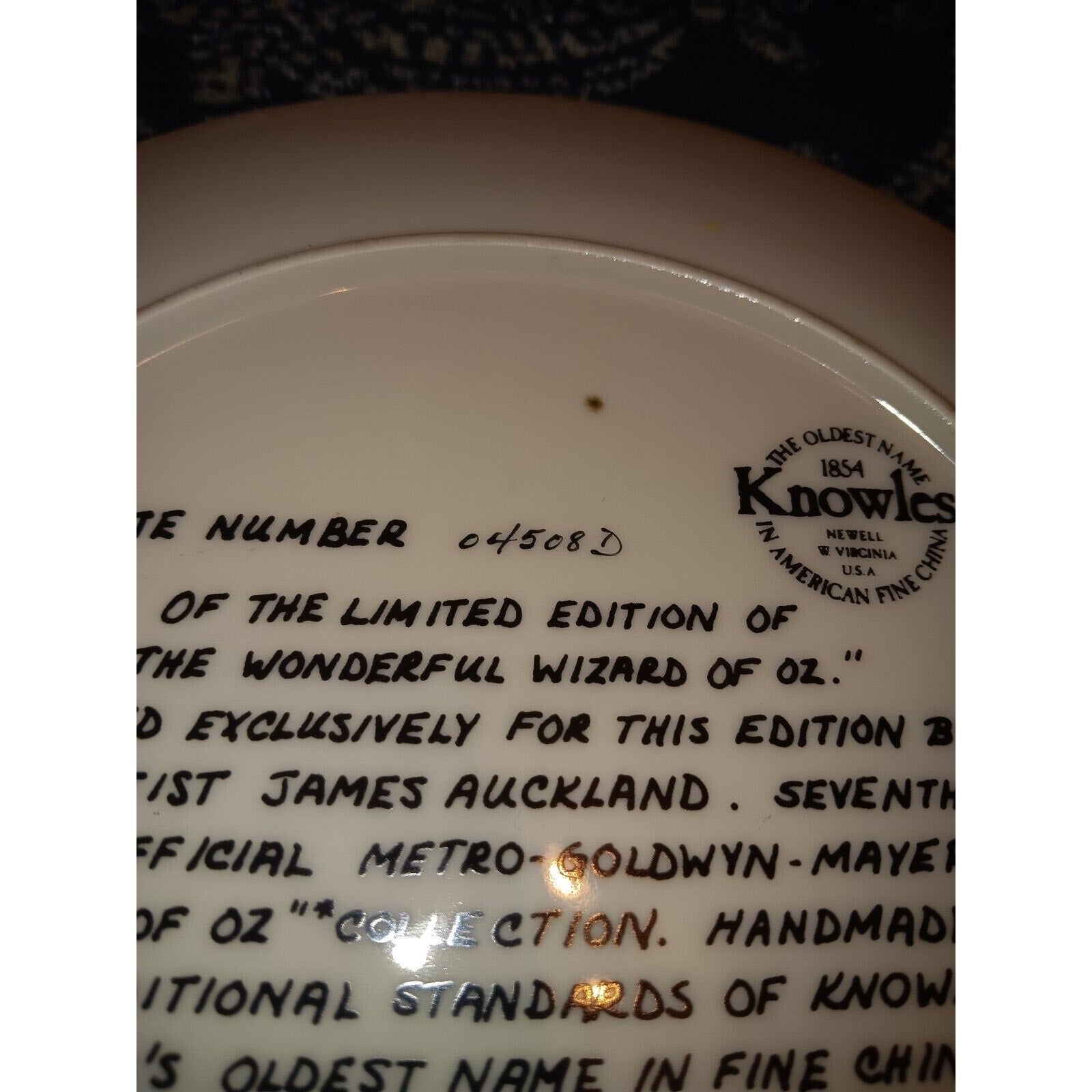 Wizard of OZ Collection The Wonderful Wizard of Oz" Knowles Collector's Plate