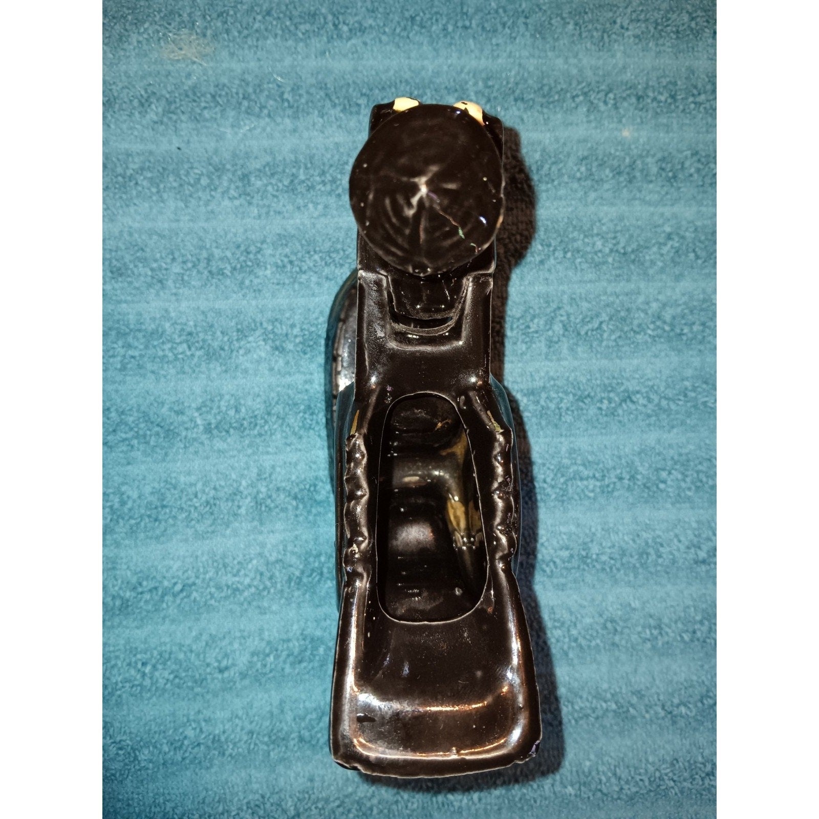 VINTAGE ASIAN MAN PULLING RICKSHAW CART PLANTER - VASE - TOOTHPICK HOLDER ~VGUC