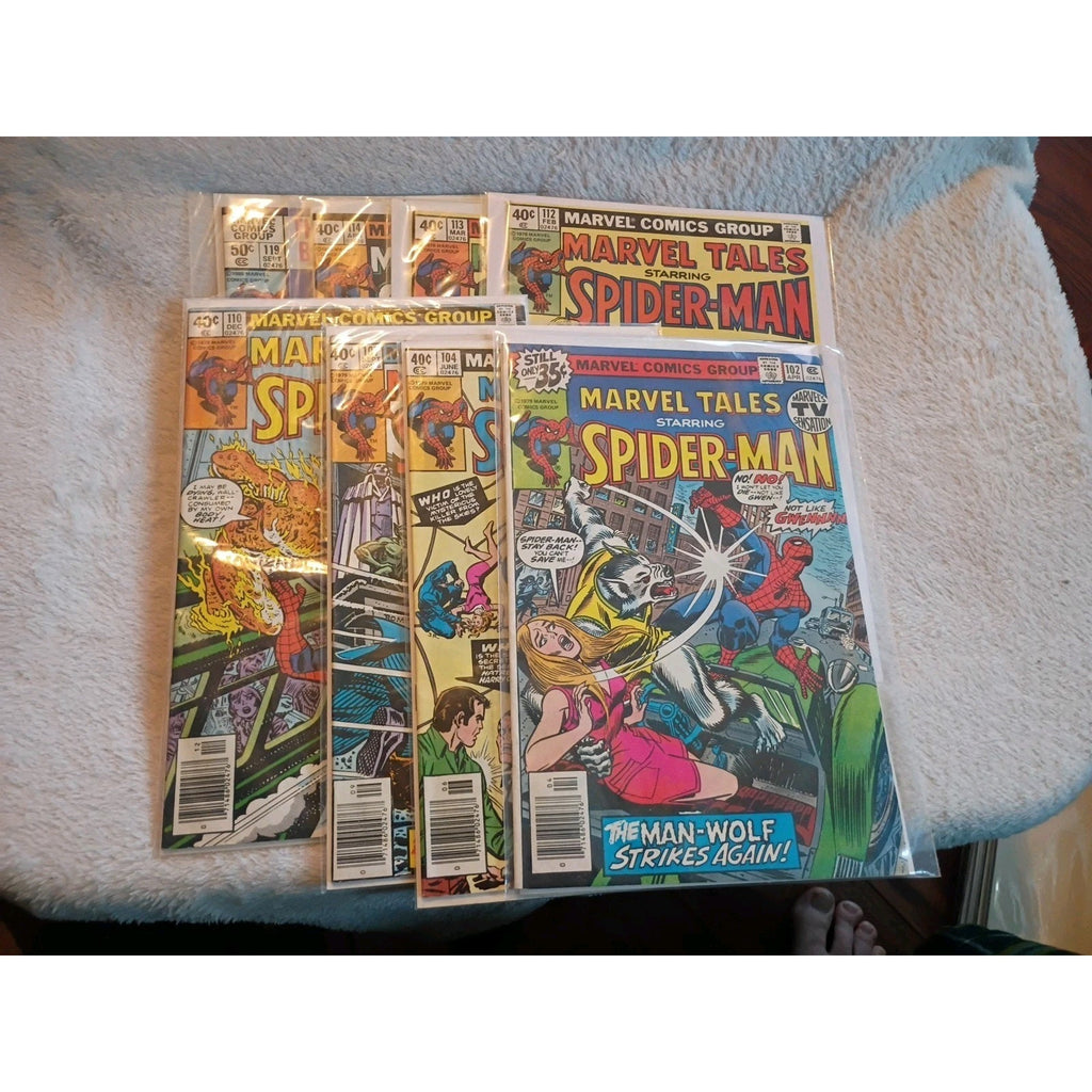 Spider-Man In Marvel Tales Lot Of 8 #102,104,107,110,112,113,114,119 FN To VF