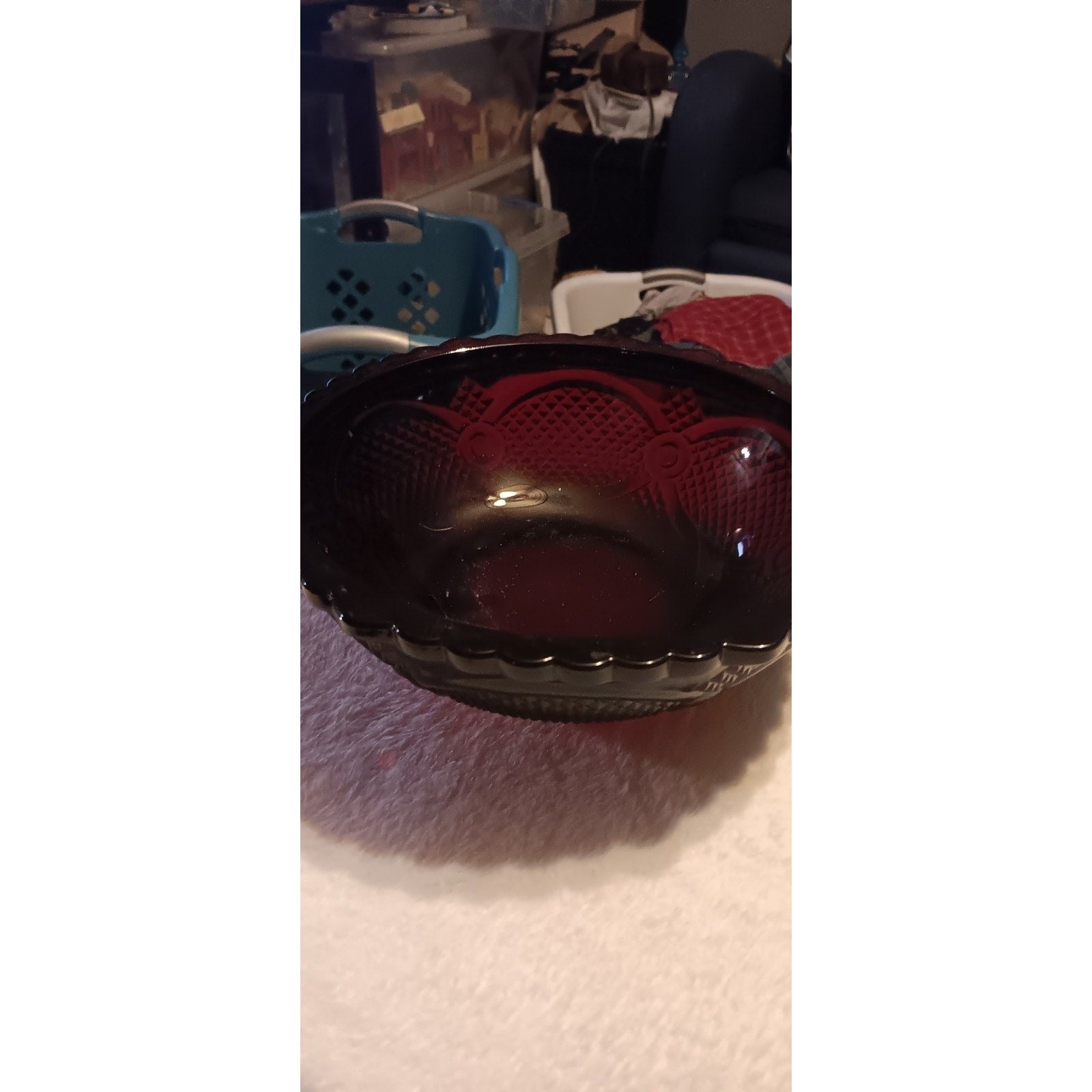 Vintage Avon Cape Cod Ruby Red 9 Inch Serving Bowl Centennial Edition