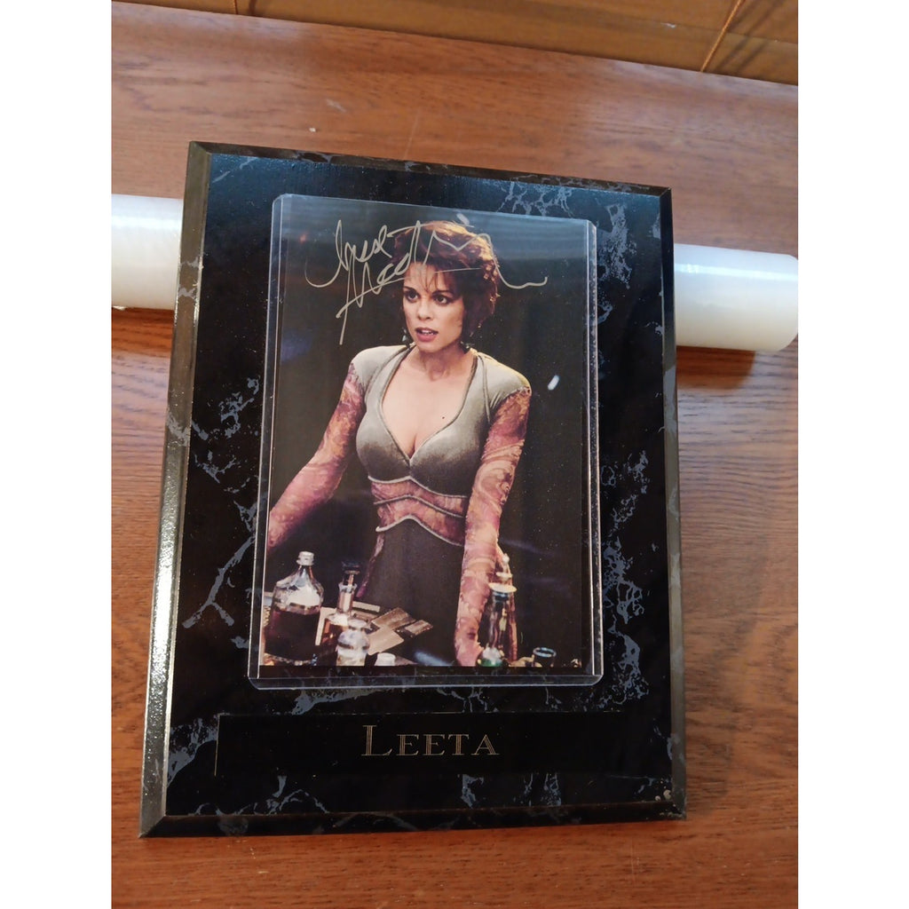 STAR TREK Chase Masterson Signed 4x6 Picture On 9x7 Plaque Leeta Dsp9