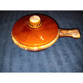Hull Pottery Oven Proof USA Brown Drip Glaze Soup Bowl Cover Handled Ramekin Vtg