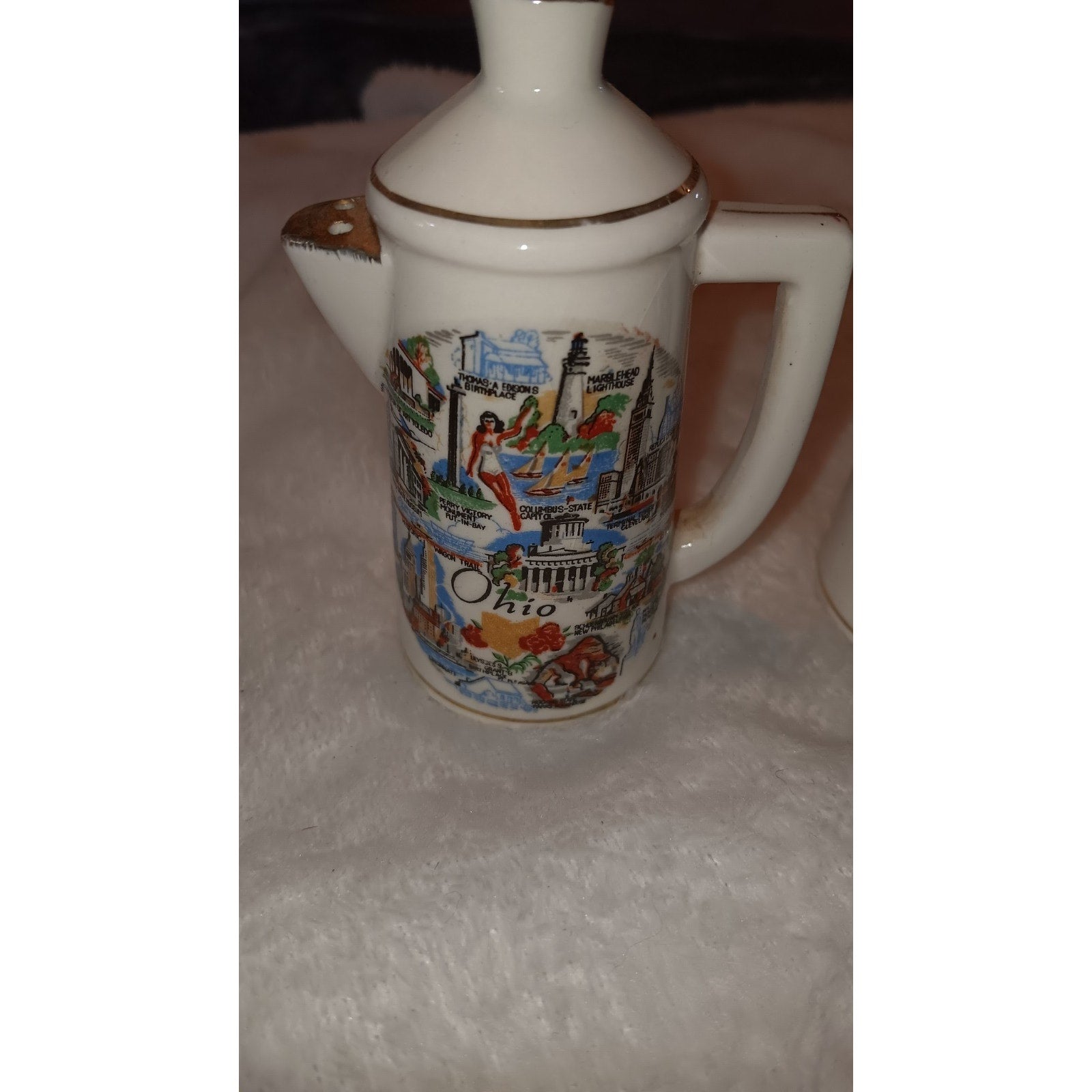 Vintage Ohio Souvenir Salt And Pepper Shakers Great Shape
