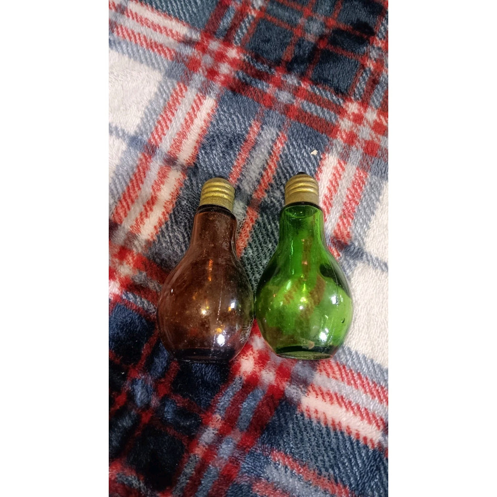 Vintage Glass Amber Edison Light Bulb Salt and Pepper Shakers Set