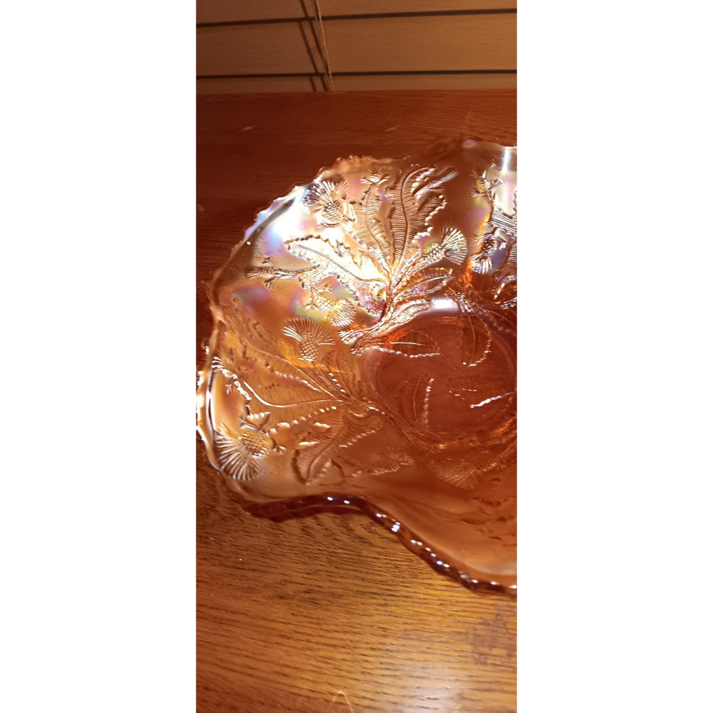 Fenton Carnival Glass Marigold Bowl Thistle Pattern 8" across READ