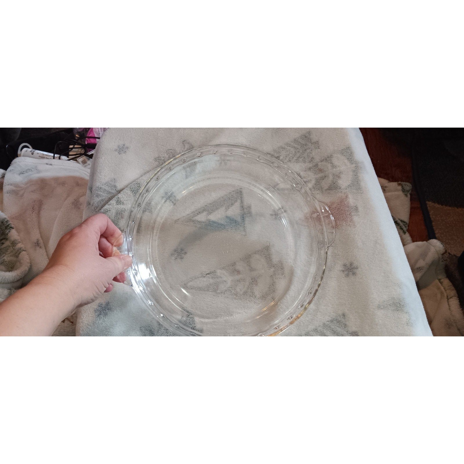 Vintage PYREX Fluted Pie Plate Dish with Handles 10 inch #229 24cm (14)