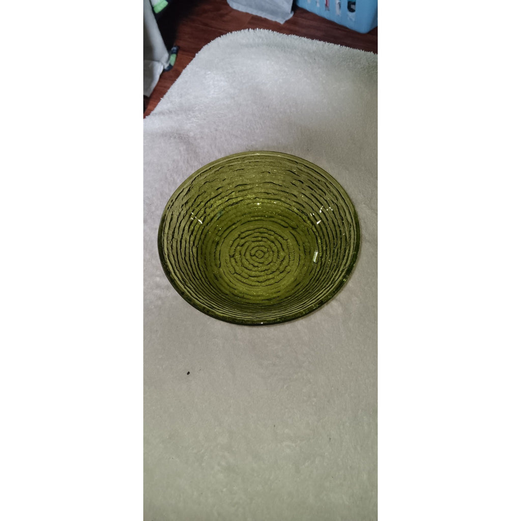 Vtg Anchor Hocking Glassware Avocado Green Soreno 6" Cereal Bowl