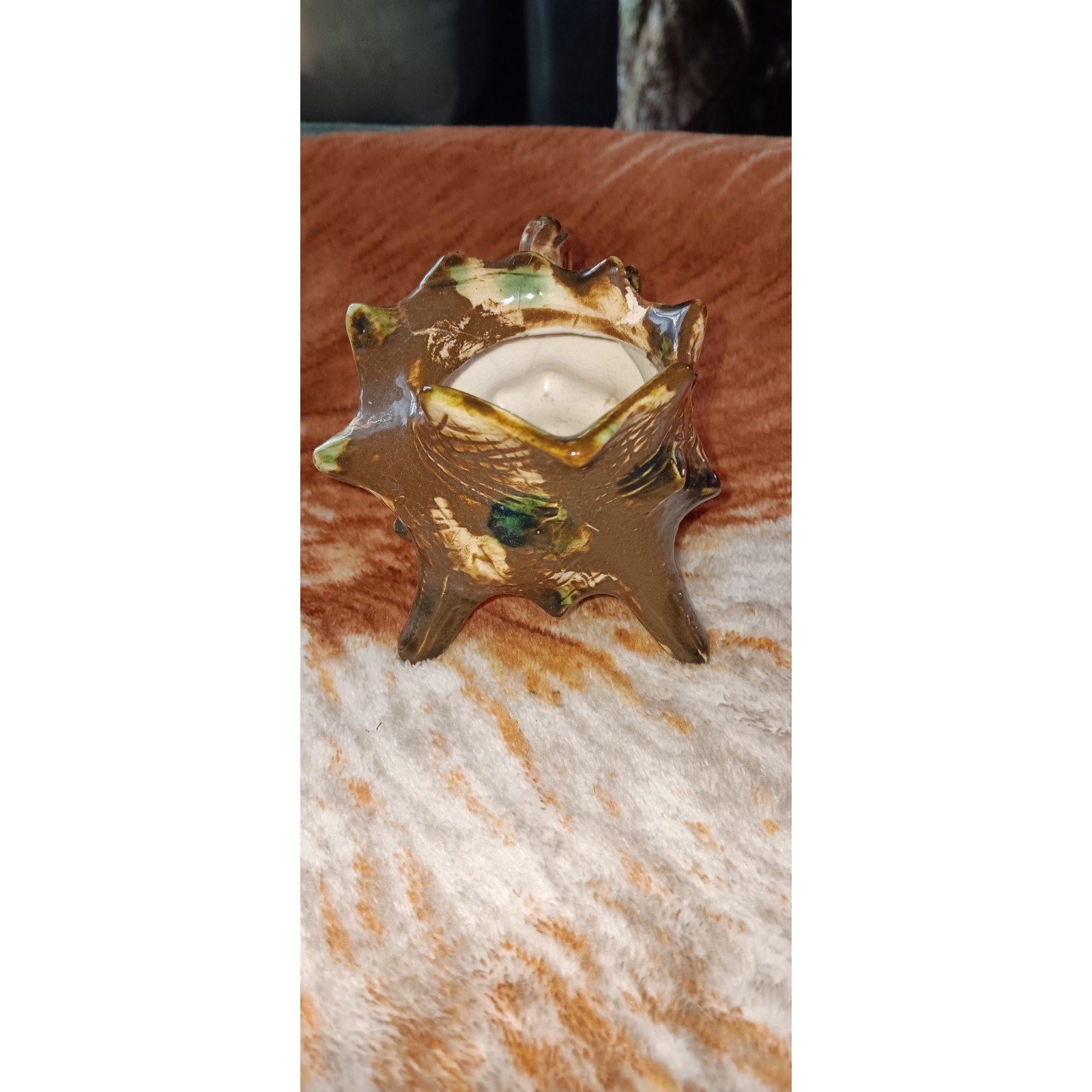 Vintage Japanese Majolica Creamer (or for Milk)~for Vintage Ceramic Conch Shell