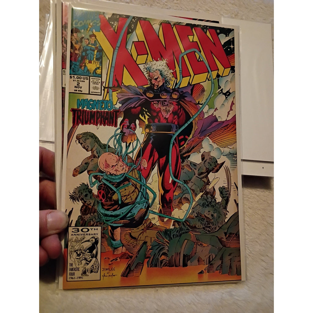 x-men comic book lot marvel 1991 #2,3,6,7,8 Magneto Ghost Rider Gambit Vf To NM