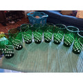 Set of 8 MCM Anchor Hocking Lily of the Valley Green Tumblers Glasses