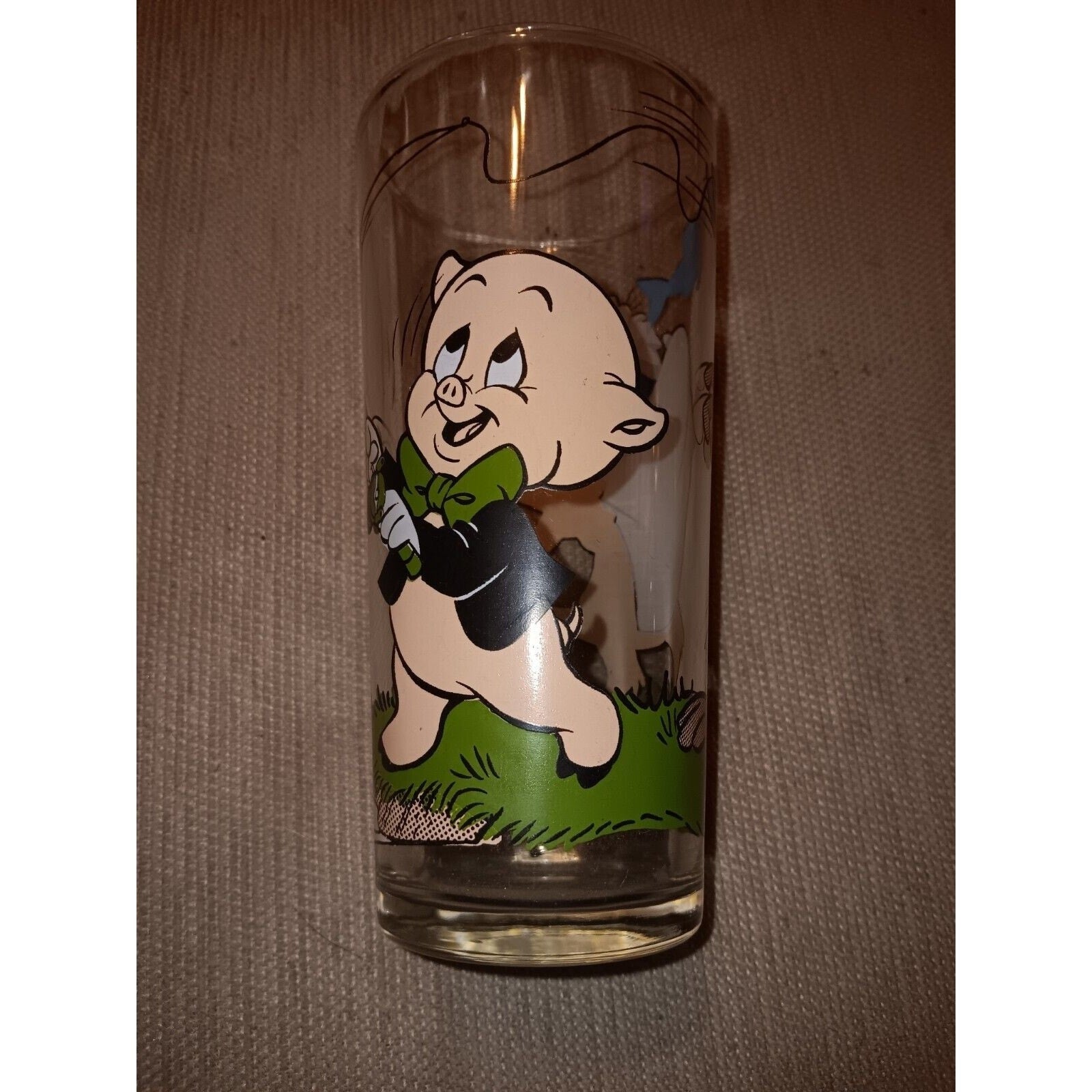 1976 Vintage Pepsi Collector Series Glass PORKY PIG and TAZ Tasmanian Devil