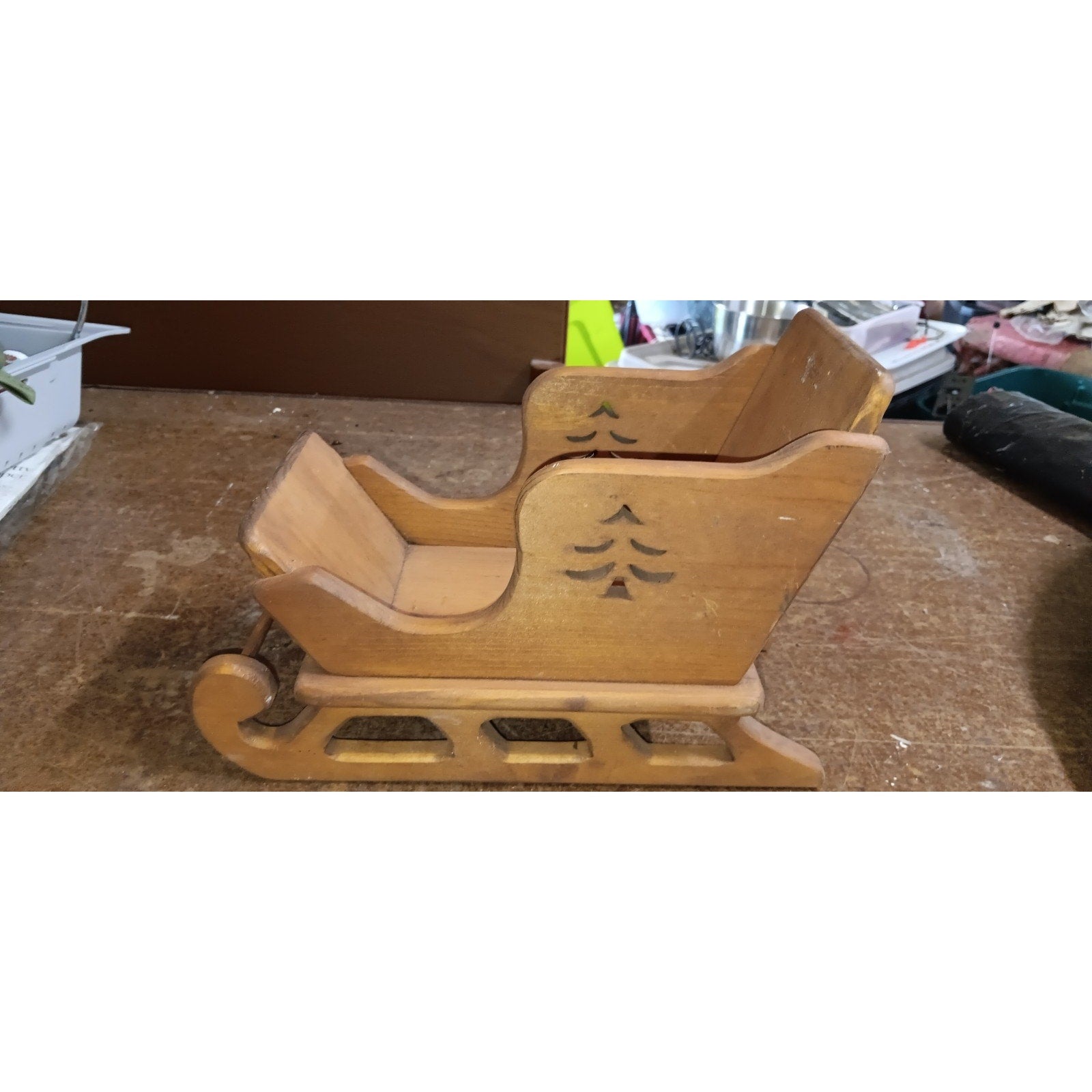 Vintage Wooden Decortive Christmas Sleigh
