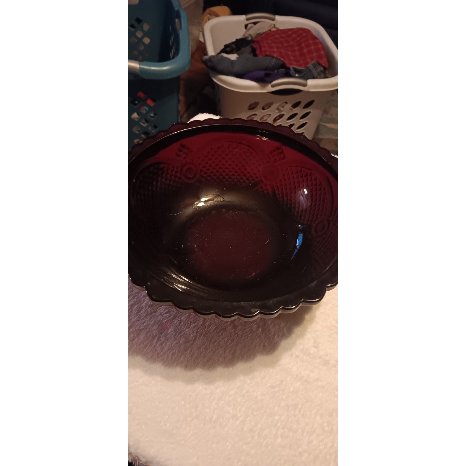 Vintage Avon Cape Cod Ruby Red 9 Inch Serving Bowl Centennial Edition