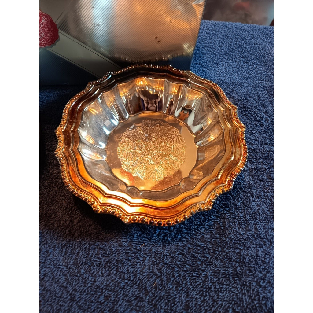 Avon Hudson Manor Collection Silverplated Dish w/ Ariane Fragranced Satin Sachet