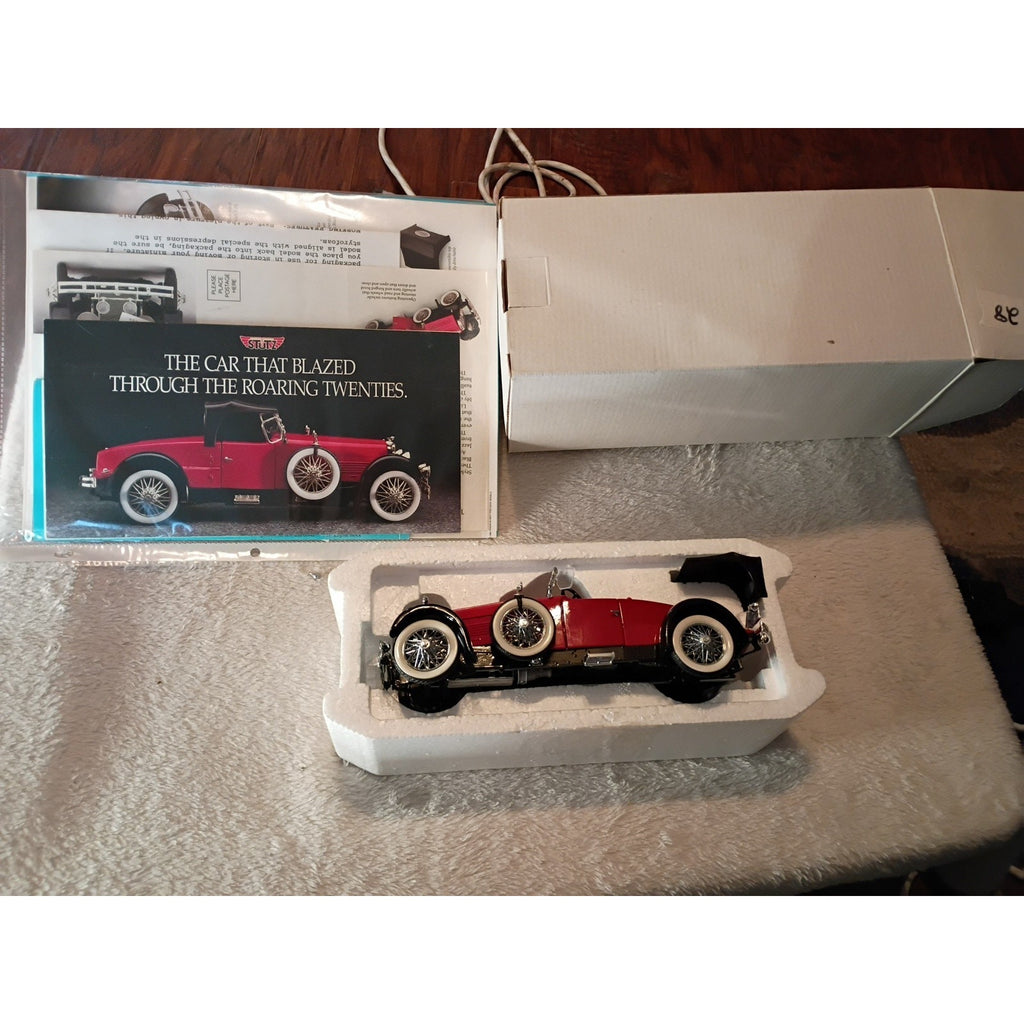 Franklin Mint Precision Model 1928 Stutz Black Hawk Boatail Speedster Red/Papers