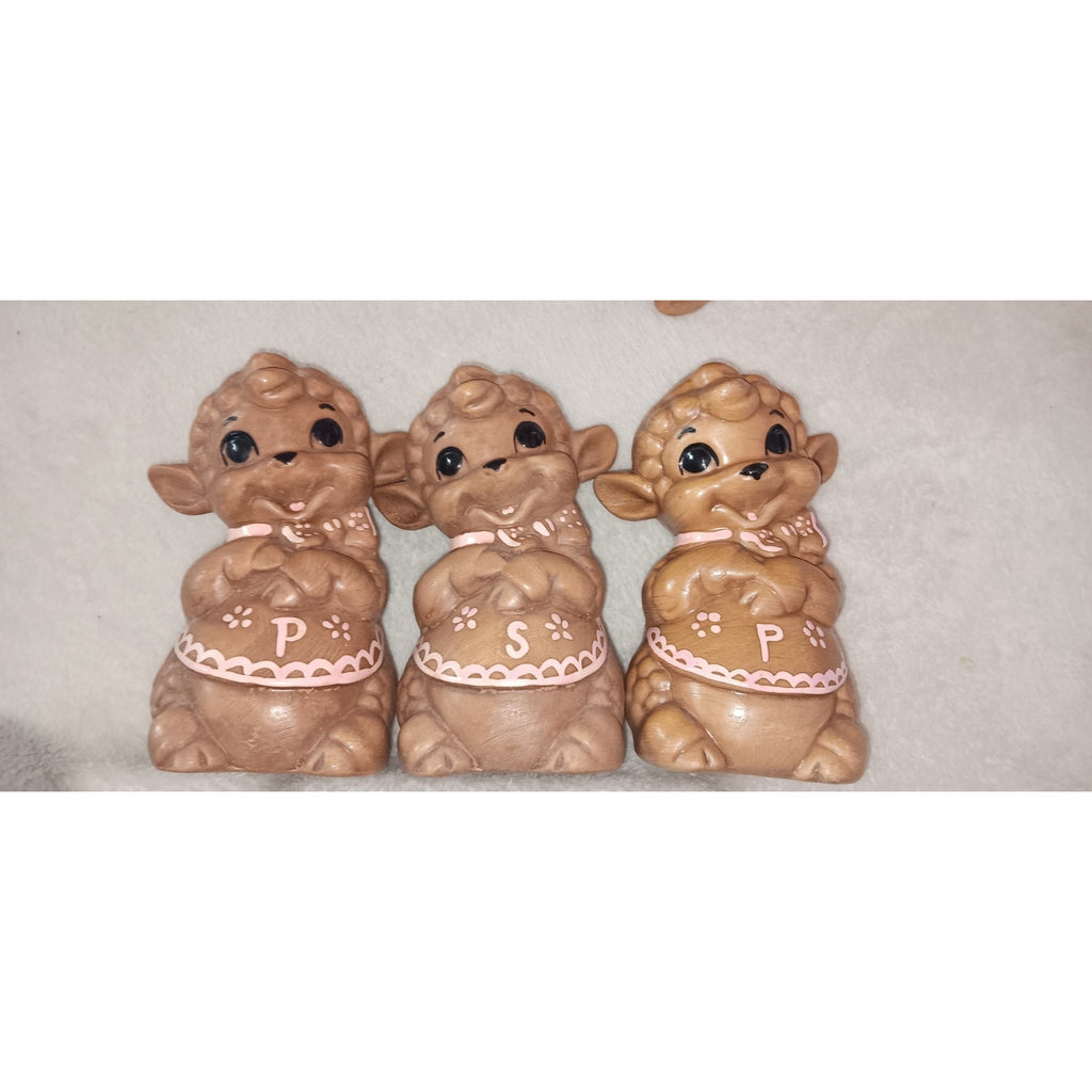 Vintage Twin Winton “For Good Little Lambs Only” Cookie Jar & Salt & Pepper READ