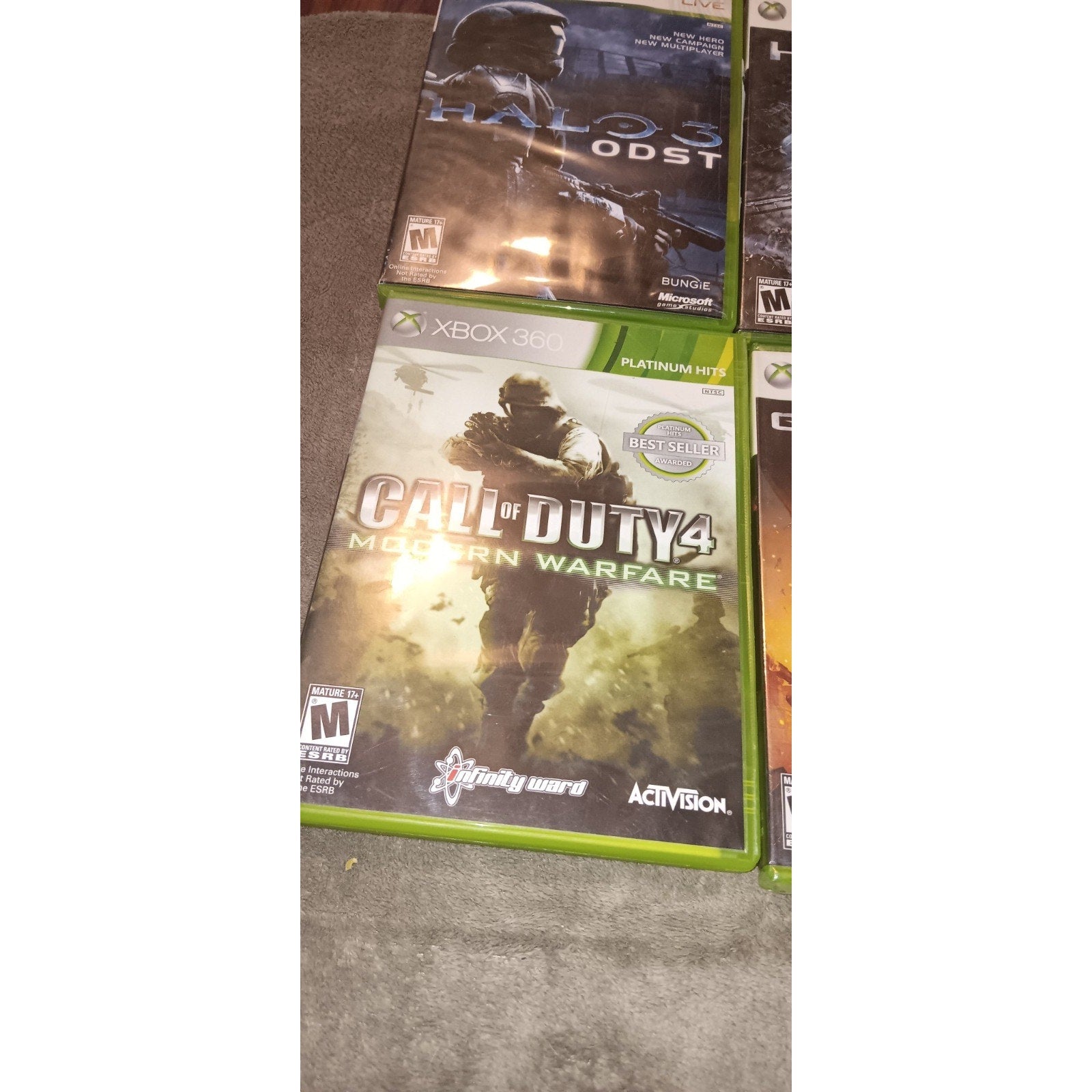 Lot Of 4 Xbox 360 Games Halo, Call Of Duty, Gears Of War
