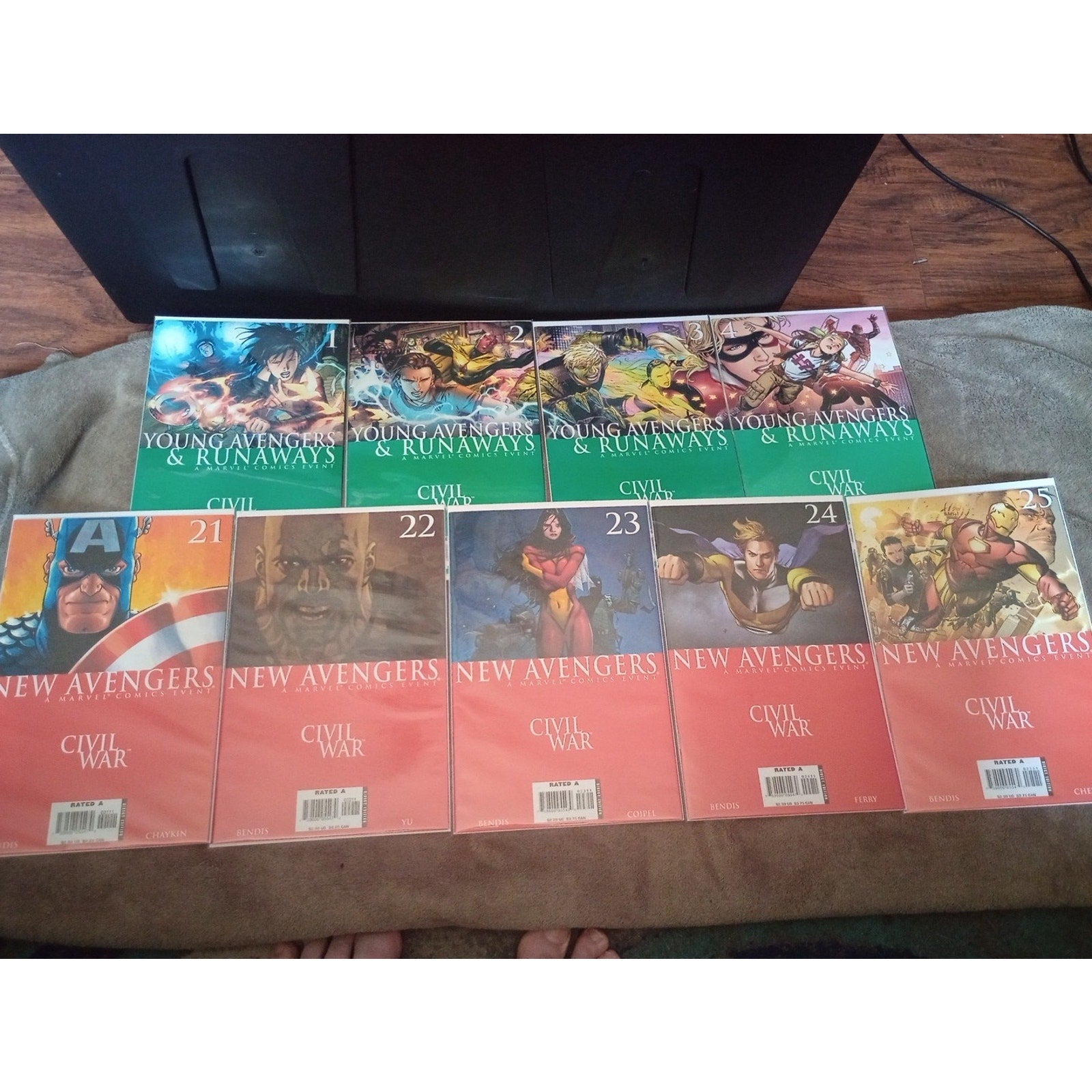 Marvel Comics Civil War Lot Of 9 New Avengers #21-25 Young Avengers/Runaways 1-4
