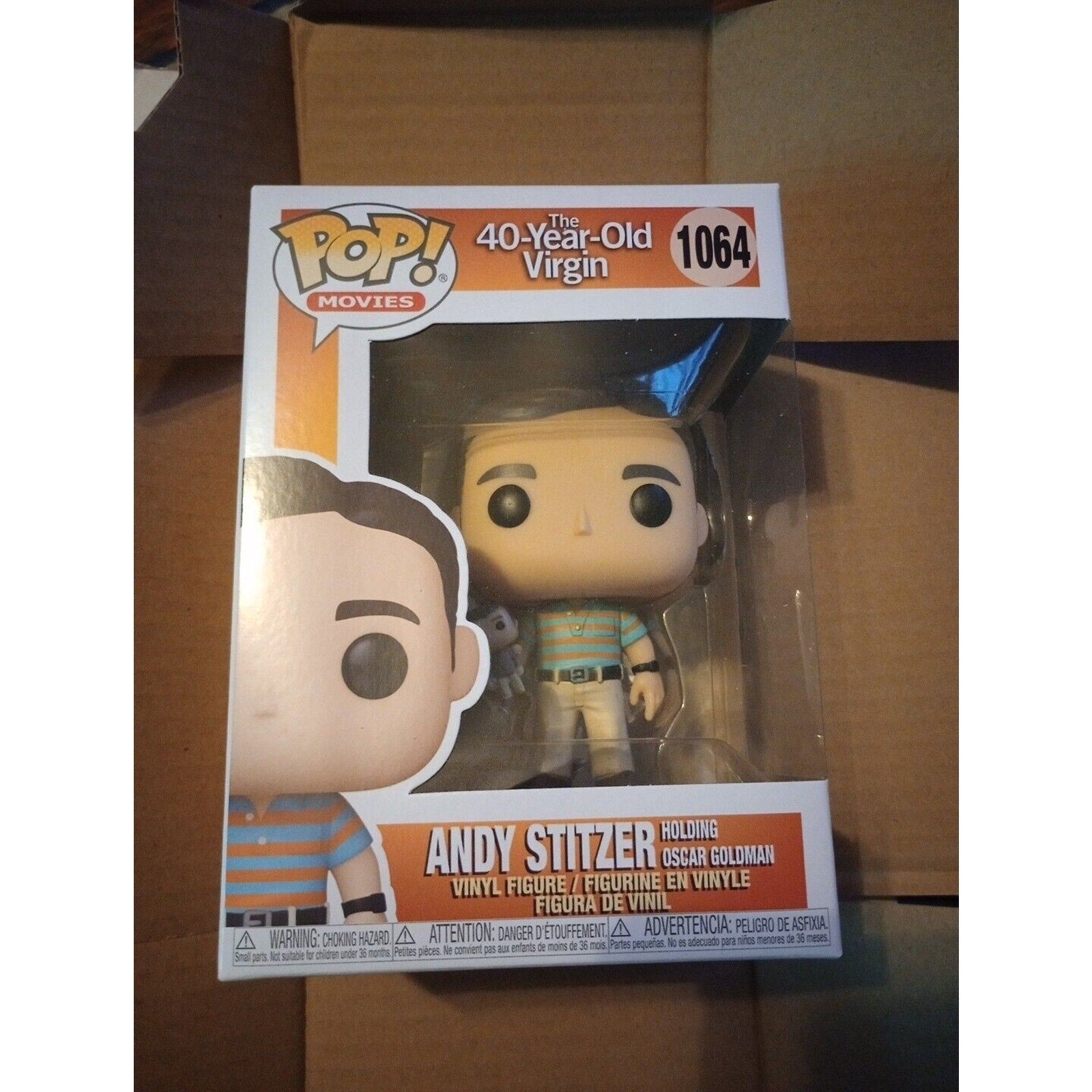 Funko Pop! Vinyl: Andy holding Oscar Goldman #1064 New 40 Year Old Virgin