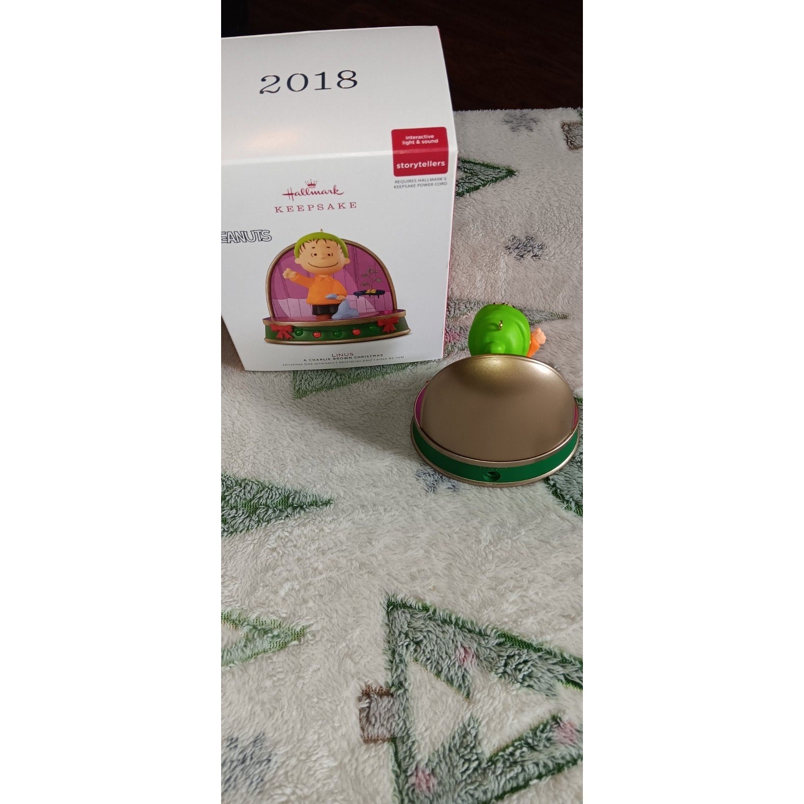 2018 Hallmark LINUS Storyteller Ornament Peanuts Charlie Brown Christmas Talking