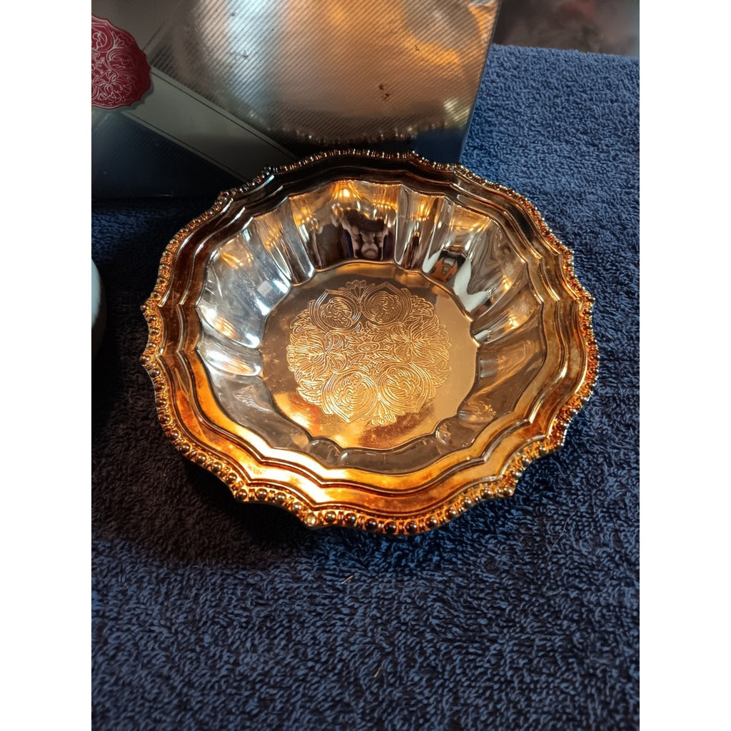 Avon Hudson Manor Collection Silverplated Dish w/ Ariane Fragranced Satin Sachet