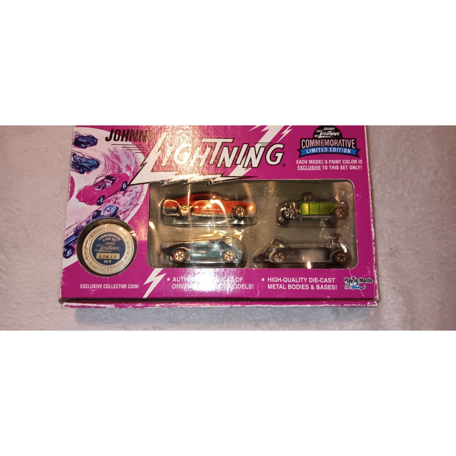 Johnny Lightning Commemorative Limited Edition 4 Car Set Chrome Set B 1994 NIB