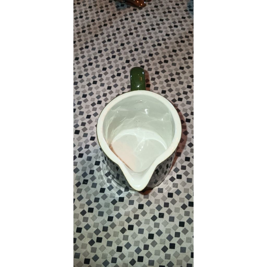 Vintage Creamer 1960's Hull Creamer Retro Avocado Green Glazed Pottery Pitcher