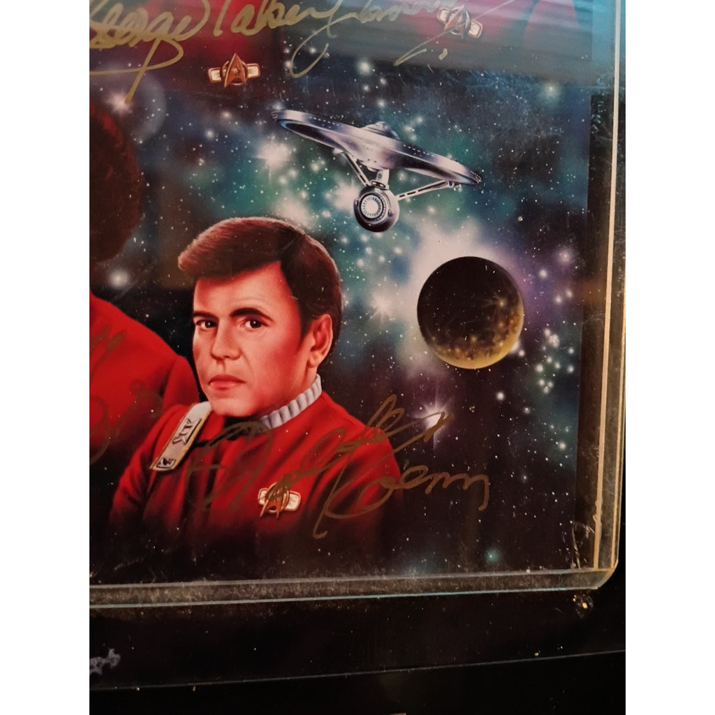 🔥 Star Trek "Fab Four" Plaque, Autographed - Doohan, Koenig, Takei, and Nichols