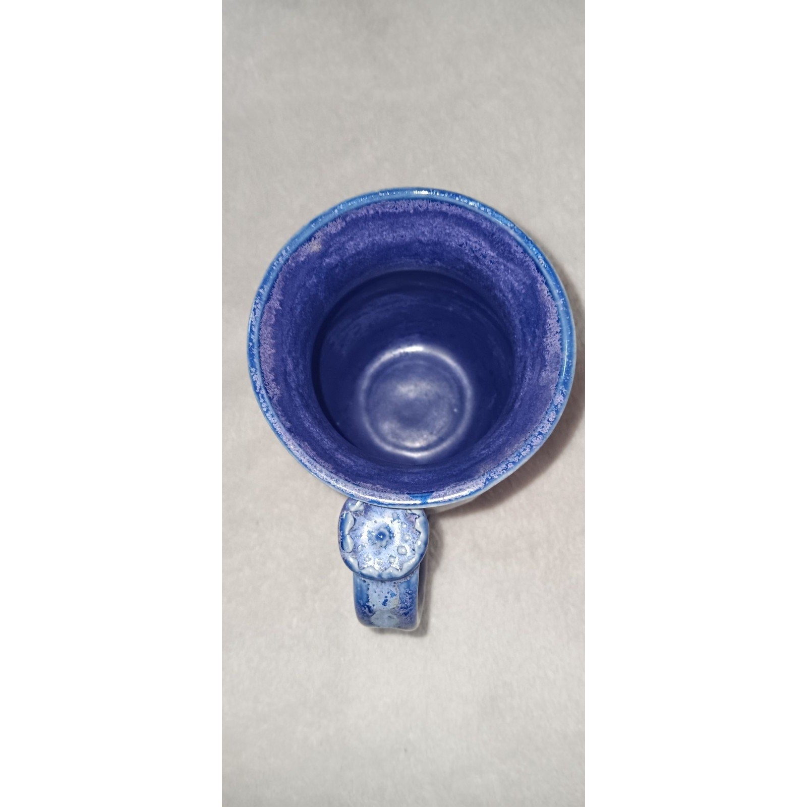 Handmade Ceramic Pottery Mug with Blue/Purple Drip Glaze