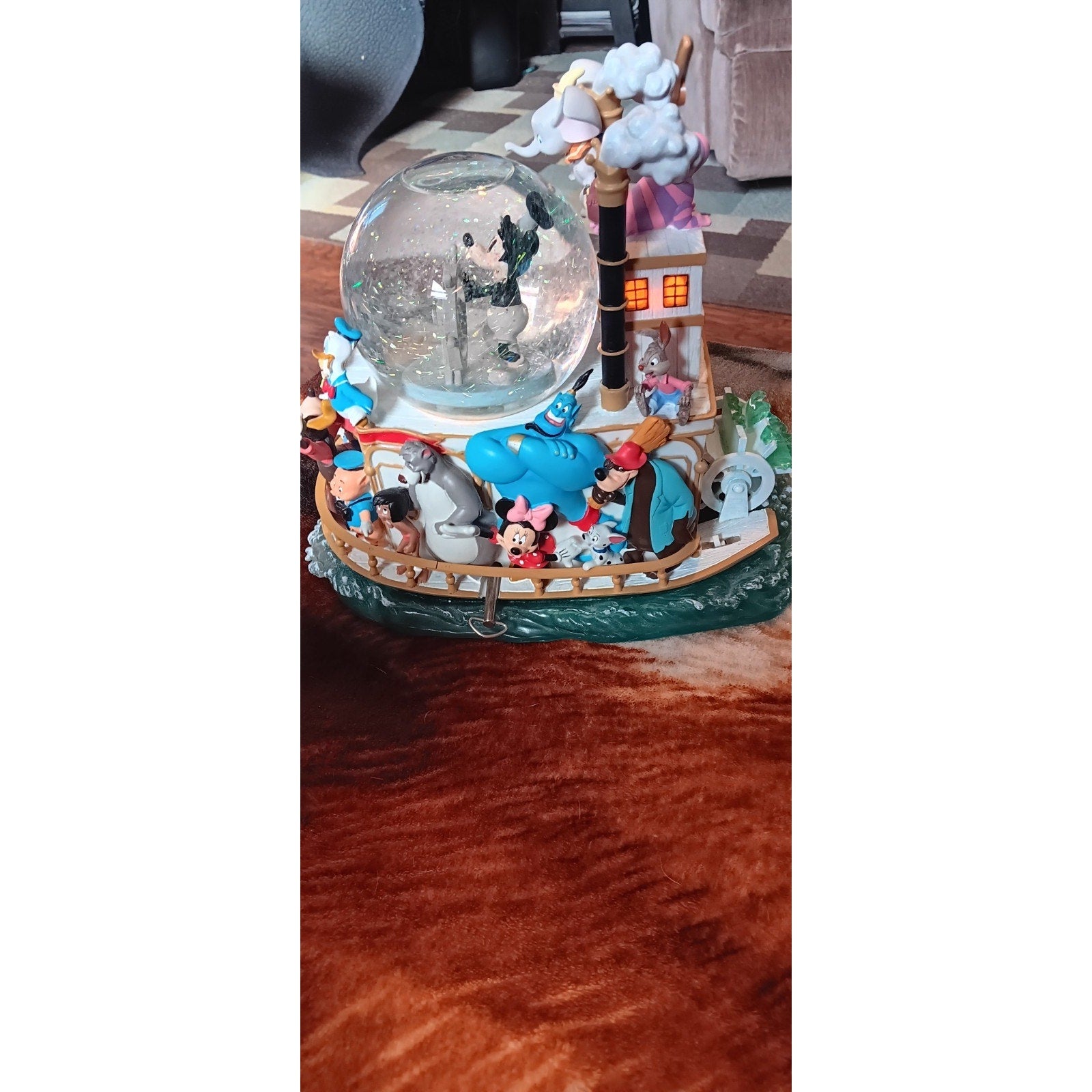 Disney Mickey's 75th Anniversary Steamboat -Mickey Mouse March Musical Snowglobe