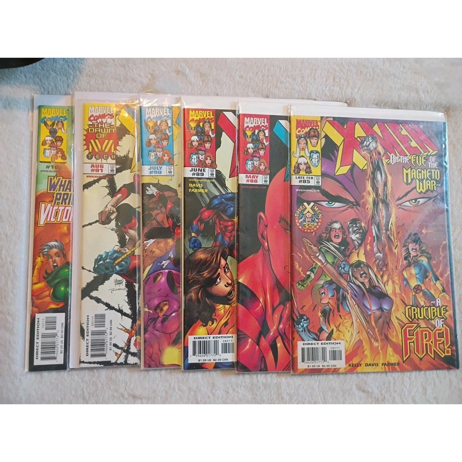 X-Men #85, 88-91, 102 Marvel Comic Lot Of 6 VF To NM Run Of 4 Magneto,Galactus