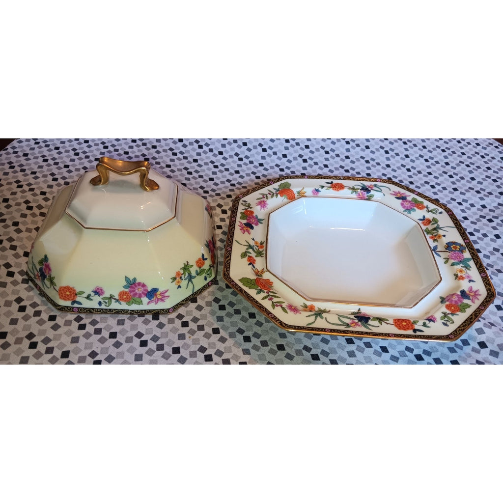 Johann Haviland Bavaria 8 Sided Covered Butter Dish