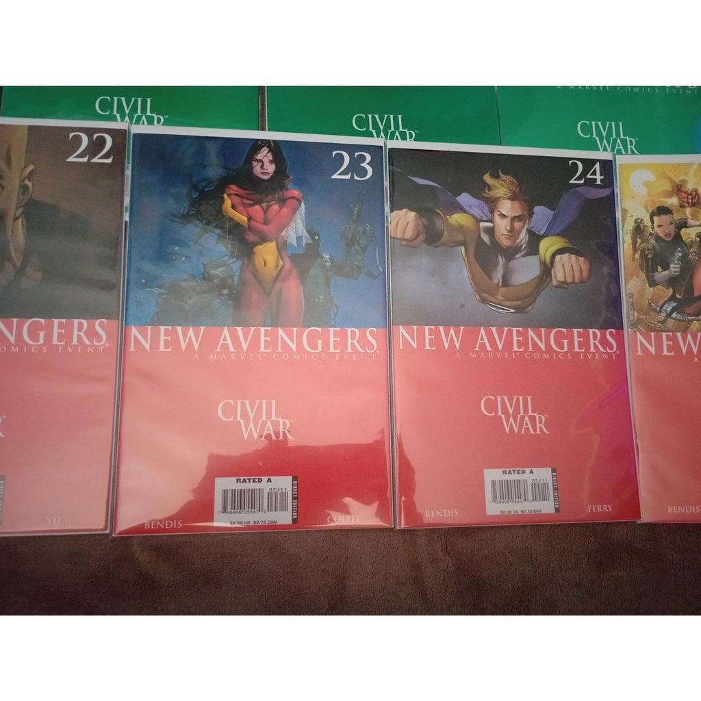 Marvel Comics Civil War Lot Of 9 New Avengers #21-25 Young Avengers/Runaways 1-4