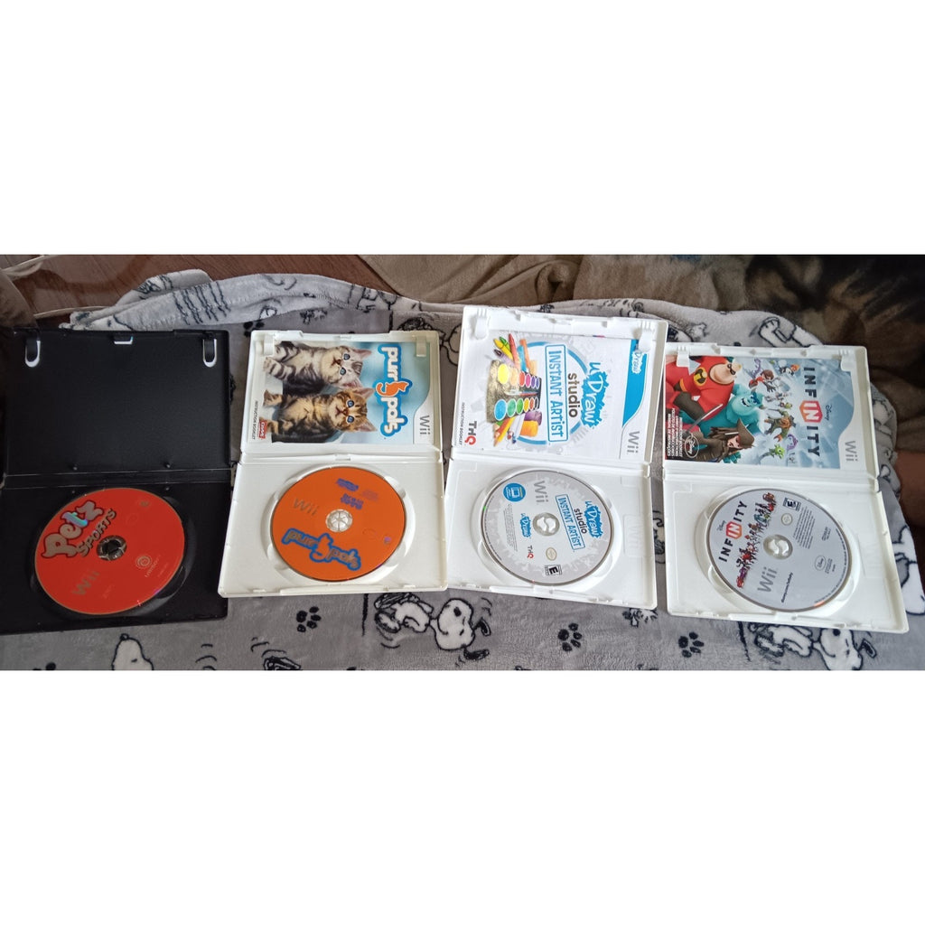 Lot Of 4 Wii Games: Petz Sports, Purr Pals, Infinity, And U Draw Studio