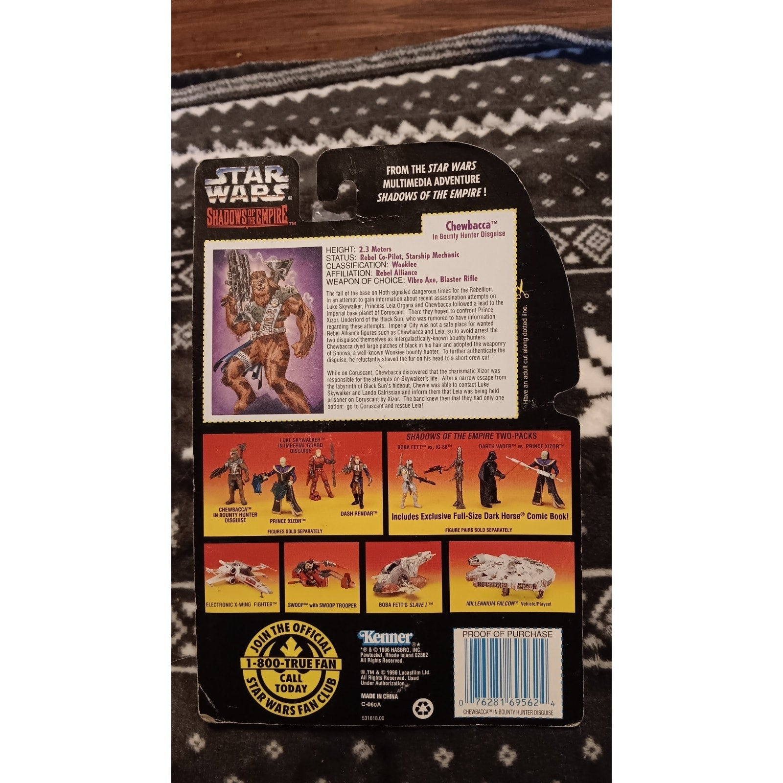 NEW Chewbacca Bounty Hunter Disguise Star Wars Shadows Of The Empire VTG 1996